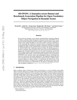 SD-OVON: A Semantics-aware Dataset and Benchmark Generation Pipeline for Open-Vocabulary Object Navigation in Dynamic Scenes