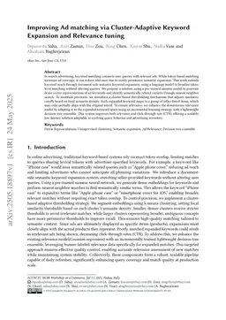 Improving Ad matching via Cluster-Adaptive Keyword Expansion and Relevance tuning