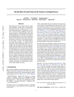 On the Role of Label Noise in the Feature Learning Process