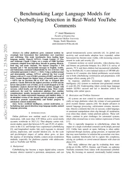 Moderating Harm: Benchmarking Large Language Models for Cyberbullying Detection in YouTube Comments