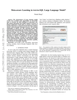 Meta-aware Learning in text-to-SQL Large Language Model