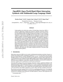OpenHOI: Open-World Hand-Object Interaction Synthesis with Multimodal Large Language Model