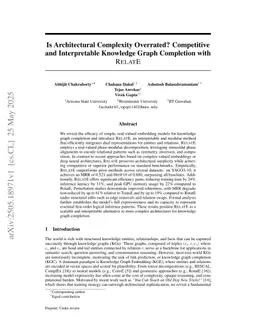 Is Architectural Complexity Overrated? Competitive and Interpretable Knowledge Graph Completion with RelatE