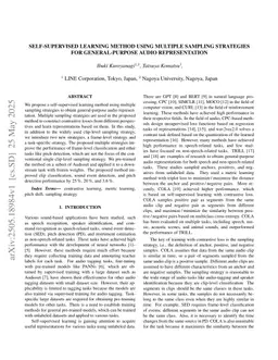 Self-supervised learning method using multiple sampling strategies for general-purpose audio representation