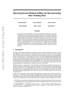 Querying Kernel Methods Suffices for Reconstructing their Training Data