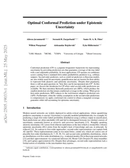 Optimal Conformal Prediction under Epistemic Uncertainty