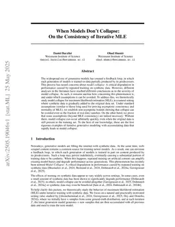 When Models Don't Collapse: On the Consistency of Iterative MLE