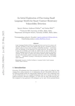 An Initial Exploration of Fine-tuning Small Language Models for Smart Contract Reentrancy Vulnerability Detection
