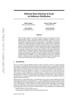 Efficient Data Selection at Scale via Influence Distillation