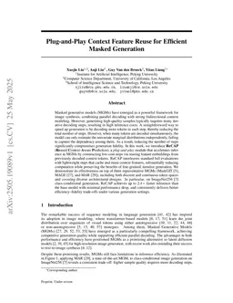 Plug-and-Play Context Feature Reuse for Efficient Masked Generation