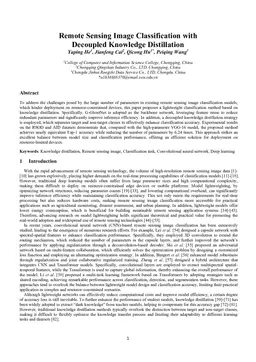 Remote Sensing Image Classification with Decoupled Knowledge Distillation