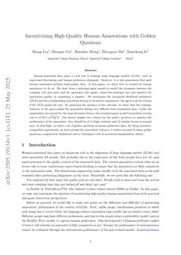 Incentivizing High-Quality Human Annotations with Golden Questions