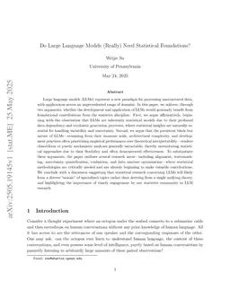 Do Large Language Models (Really) Need Statistical Foundations?