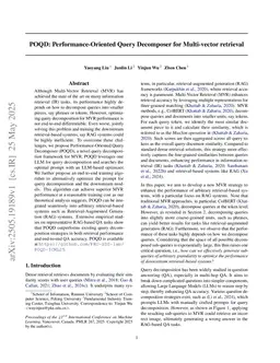 POQD: Performance-Oriented Query Decomposer for Multi-vector retrieval