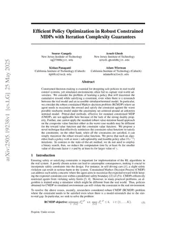 Efficient Policy Optimization in Robust Constrained MDPs with Iteration Complexity Guarantees