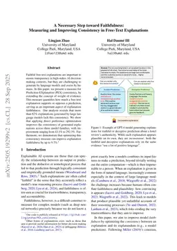 A Necessary Step toward Faithfulness: Measuring and Improving Consistency in Free-Text Explanations