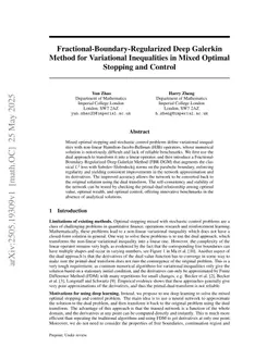 Fractional-Boundary-Regularized Deep Galerkin Method for Variational Inequalities in Mixed Optimal Stopping and Control