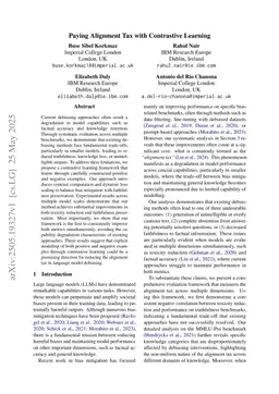 Paying Alignment Tax with Contrastive Learning