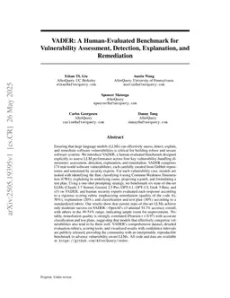 VADER: A Human-Evaluated Benchmark for Vulnerability Assessment, Detection, Explanation, and Remediation