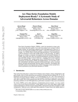 Are Time-Series Foundation Models Deployment-Ready? A Systematic Study of Adversarial Robustness Across Domains