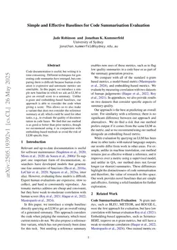 Simple and Effective Baselines for Code Summarisation Evaluation