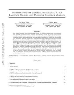 Recalibrating the Compass: Integrating Large Language Models into Classical Research Methods