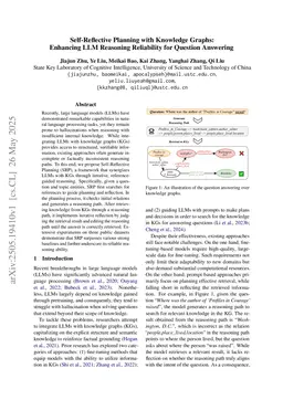 Self-Reflective Planning with Knowledge Graphs: Enhancing LLM Reasoning Reliability for Question Answering