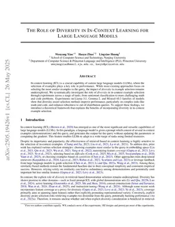 The Role of Diversity in In-Context Learning for Large Language Models