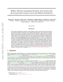 WINA: Weight Informed Neuron Activation for Accelerating Large Language Model Inference