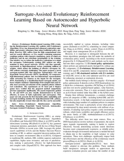 Surrogate-Assisted Evolutionary Reinforcement Learning Based on Autoencoder and Hyperbolic Neural Network