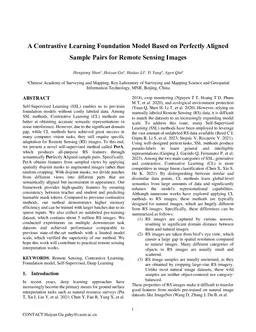 A Contrastive Learning Foundation Model Based on Perfectly Aligned Sample Pairs for Remote Sensing Images