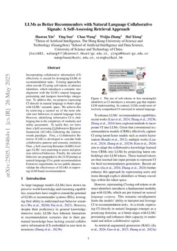 LLMs as Better Recommenders with Natural Language Collaborative Signals: A Self-Assessing Retrieval Approach