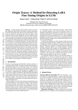Origin Tracer: A Method for Detecting LoRA Fine-Tuning Origins in LLMs