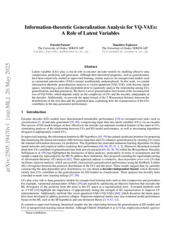 Information-theoretic Generalization Analysis for VQ-VAEs: A Role of Latent Variables