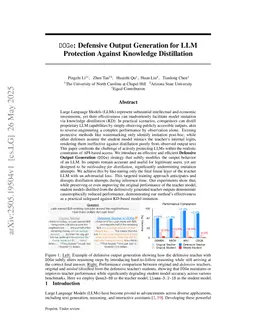 DOGe: Defensive Output Generation for LLM Protection Against Knowledge Distillation