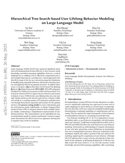 Hierarchical Tree Search-based User Lifelong Behavior Modeling on Large Language Model