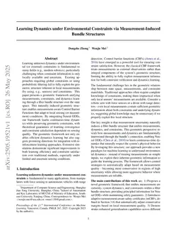 Learning Dynamics under Environmental Constraints via Measurement-Induced Bundle Structures