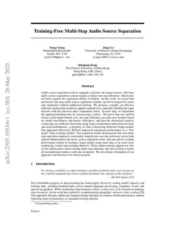 Training-Free Multi-Step Audio Source Separation