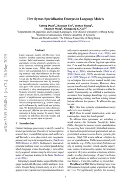 How Syntax Specialization Emerges in Language Models