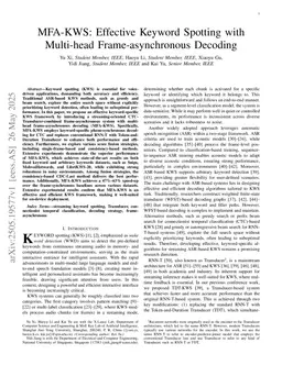 MFA-KWS: Effective Keyword Spotting with Multi-head Frame-asynchronous Decoding