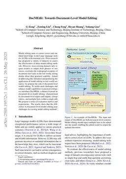 DocMEdit: Towards Document-Level Model Editing