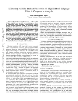 Evaluating Machine Translation Models for English-Hindi Language Pairs: A Comparative Analysis