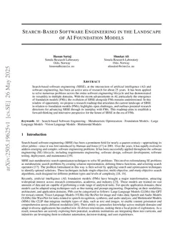 Search-Based Software Engineering and AI Foundation Models: Current Landscape and Future Roadmap