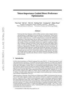 Token-Importance Guided Direct Preference Optimization