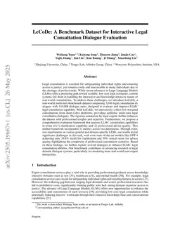 LeCoDe: A Benchmark Dataset for Interactive Legal Consultation Dialogue Evaluation