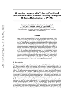 Grounding Language with Vision: A Conditional Mutual Information Calibrated Decoding Strategy for Reducing Hallucinations in LVLMs