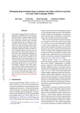 Reshaping Representation Space to Balance the Safety and Over-rejection in Large Audio Language Models