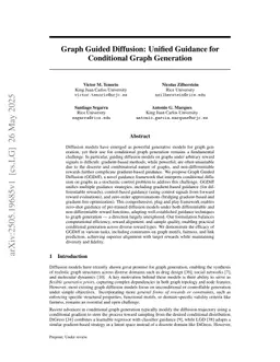 Graph Guided Diffusion: Unified Guidance for Conditional Graph Generation