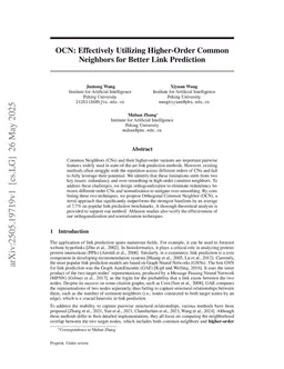 OCN: Effectively Utilizing Higher-Order Common Neighbors for Better Link Prediction
