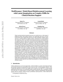 medDreamer: Model-Based Reinforcement Learning with Latent Imagination on Complex EHRs for Clinical Decision Support